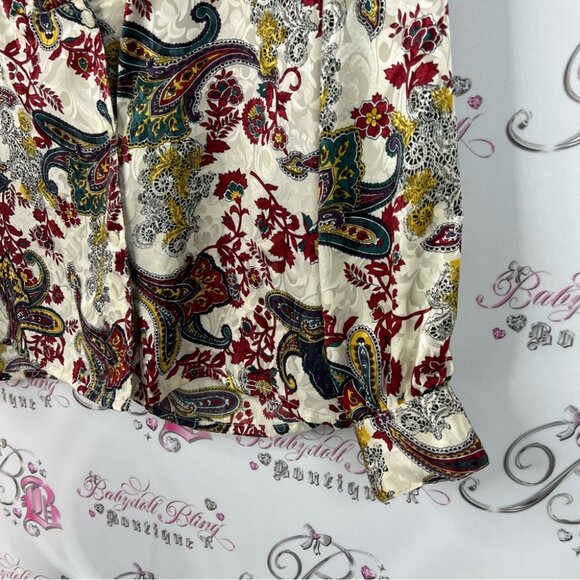 Above the crowd blazer boho retro vintage shiny Paisley Print Women's Jacket - Picture 4 of 7